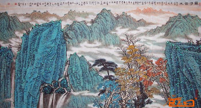 山水--《罗浮云水图》181×97CM私人已收藏